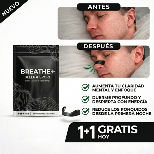 Breathe+ Sleep & Sport™  Respira Mejor y Duerme Sin Roncar Desde la Primera Noche